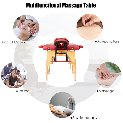 Table de massage portable 84''L, lit de spa facial réglable, pour tatouage, avec sac de transport.