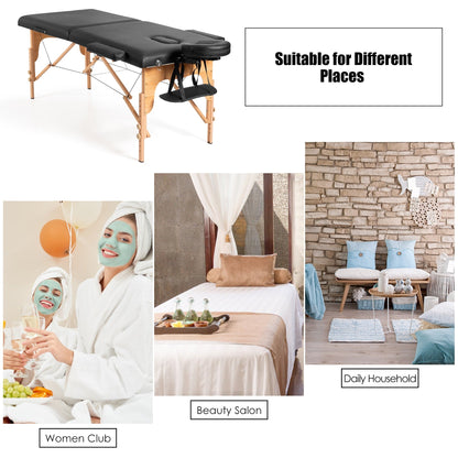 Table de massage portable 84''L, lit de spa facial réglable, pour tatouage, avec sac de transport.