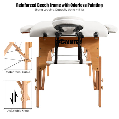 Table de massage portable 84''L, lit de spa facial réglable, pour tatouage, avec sac de transport.