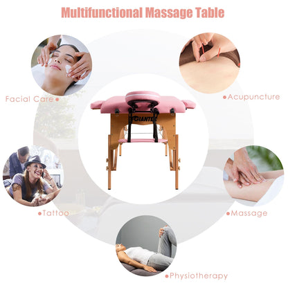 Table de massage portable 84''L, lit de spa facial réglable, pour tatouage, avec sac de transport.