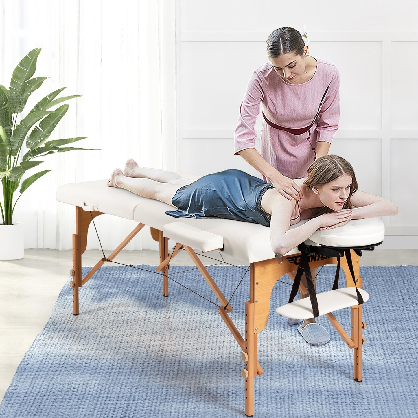 Table de massage portable 84''L, lit de spa facial réglable, pour tatouage, avec sac de transport.