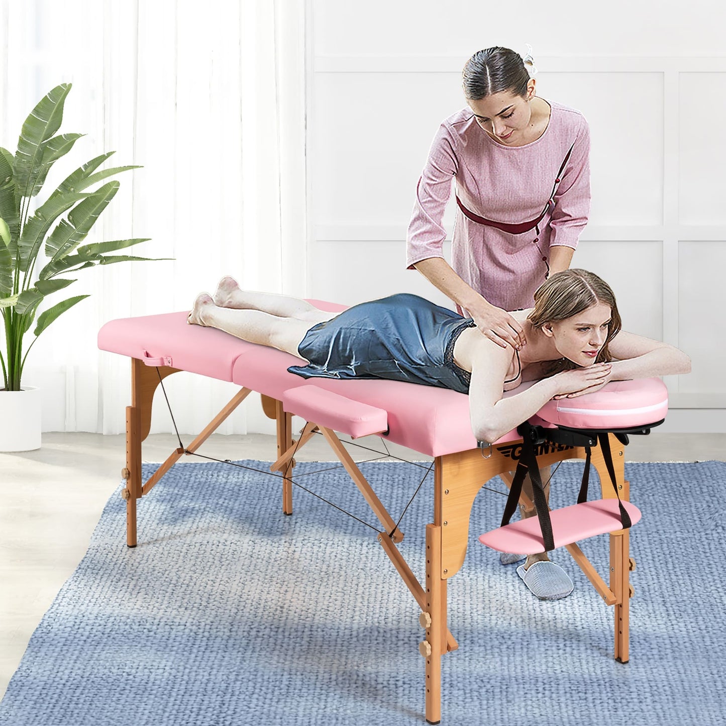 Table de massage portable 84''L, lit de spa facial réglable, pour tatouage, avec sac de transport.