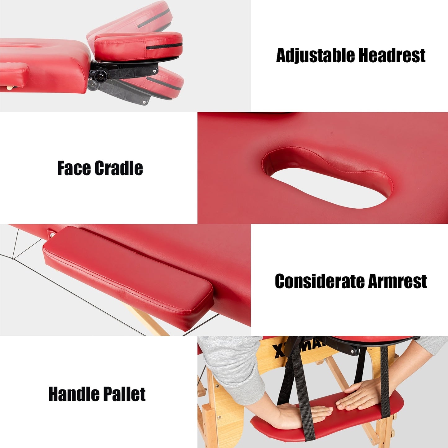 Table de massage portable 84''L, lit de spa facial réglable, pour tatouage, avec sac de transport.