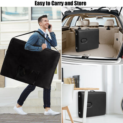 Table de massage portable 84''L, lit de spa facial réglable, pour tatouage, avec sac de transport.