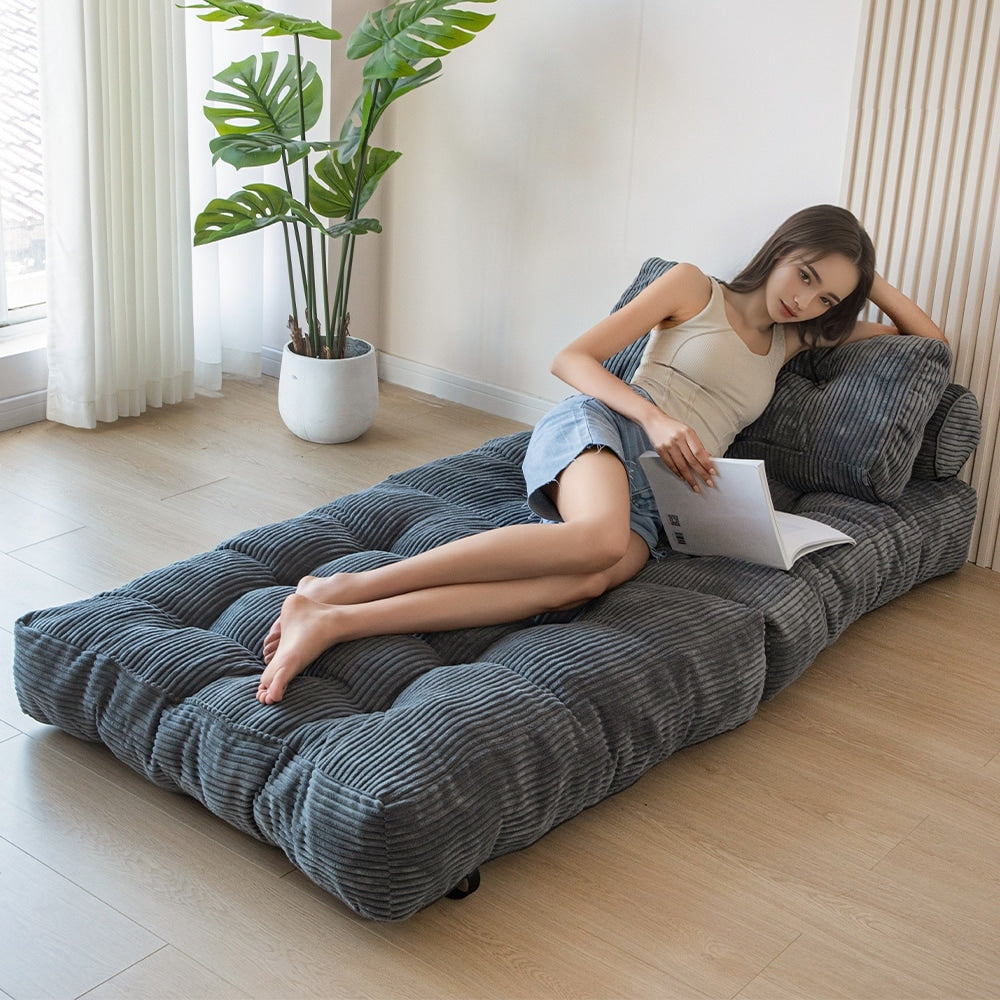 8 Canapé-lit pliable en velours côtelé, simple