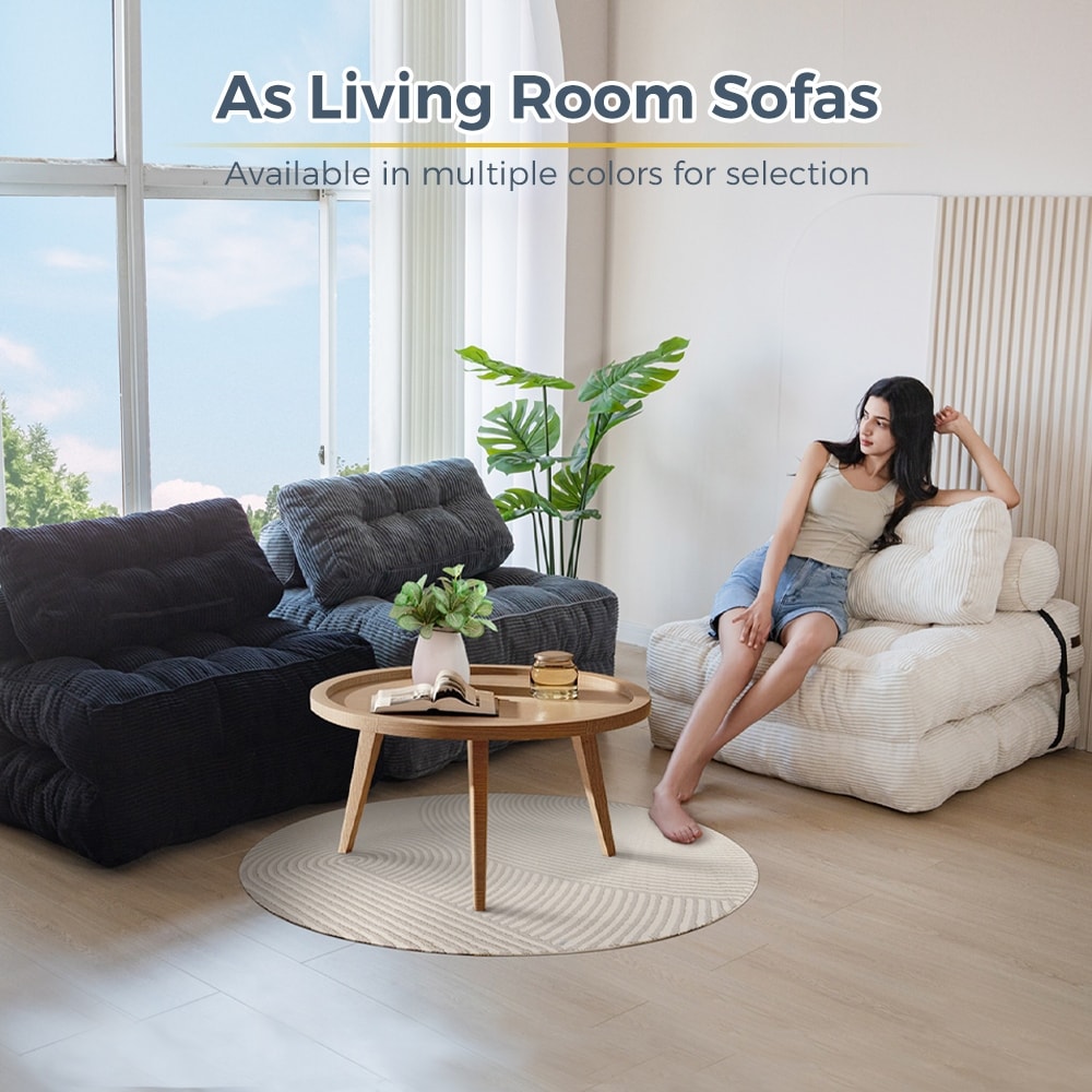 8 Canapé-lit pliable en velours côtelé, simple