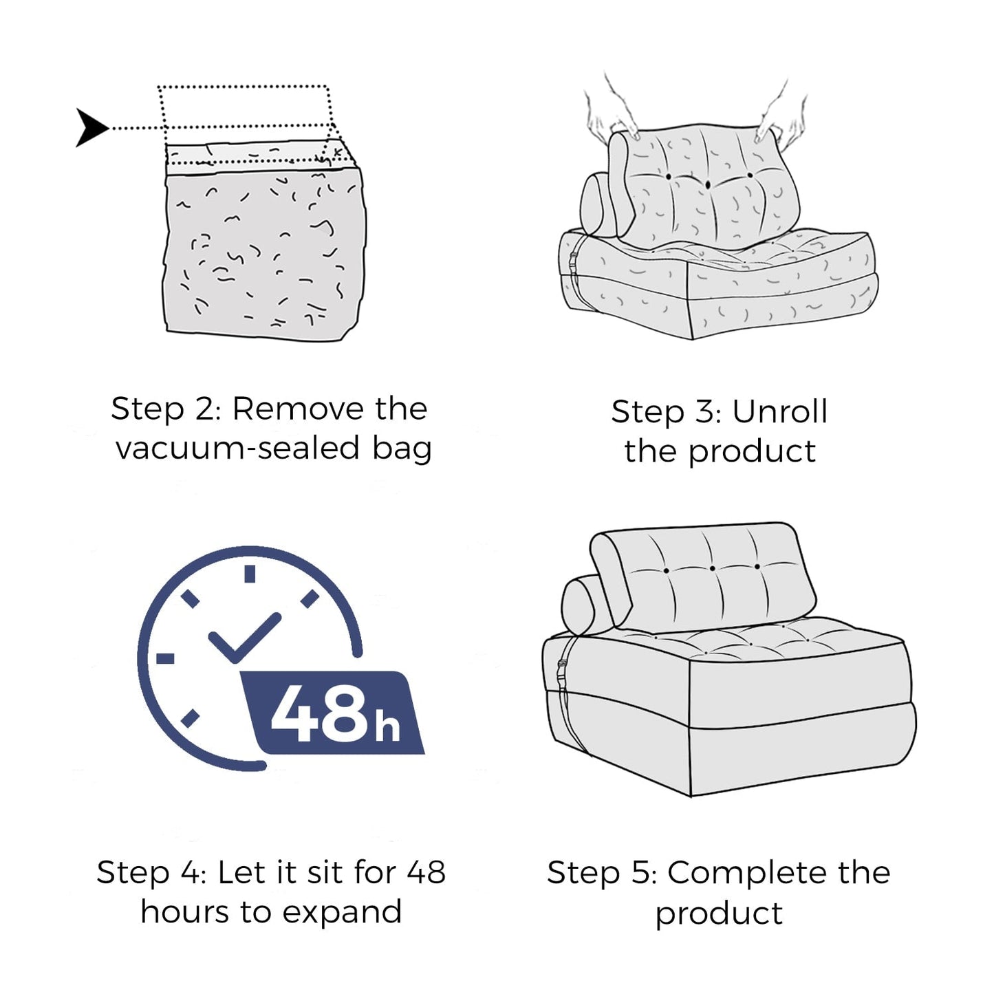 8 Canapé-lit pliable en velours côtelé, simple