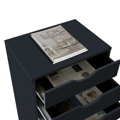 Armoire étroite en bois à 9 tiroirs avec coulisses à glissement fluide et étagère de rangement supérieure.