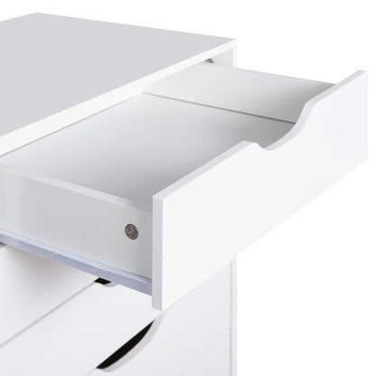 Armoire étroite en bois à 9 tiroirs avec coulisses à glissement fluide et étagère de rangement supérieure.