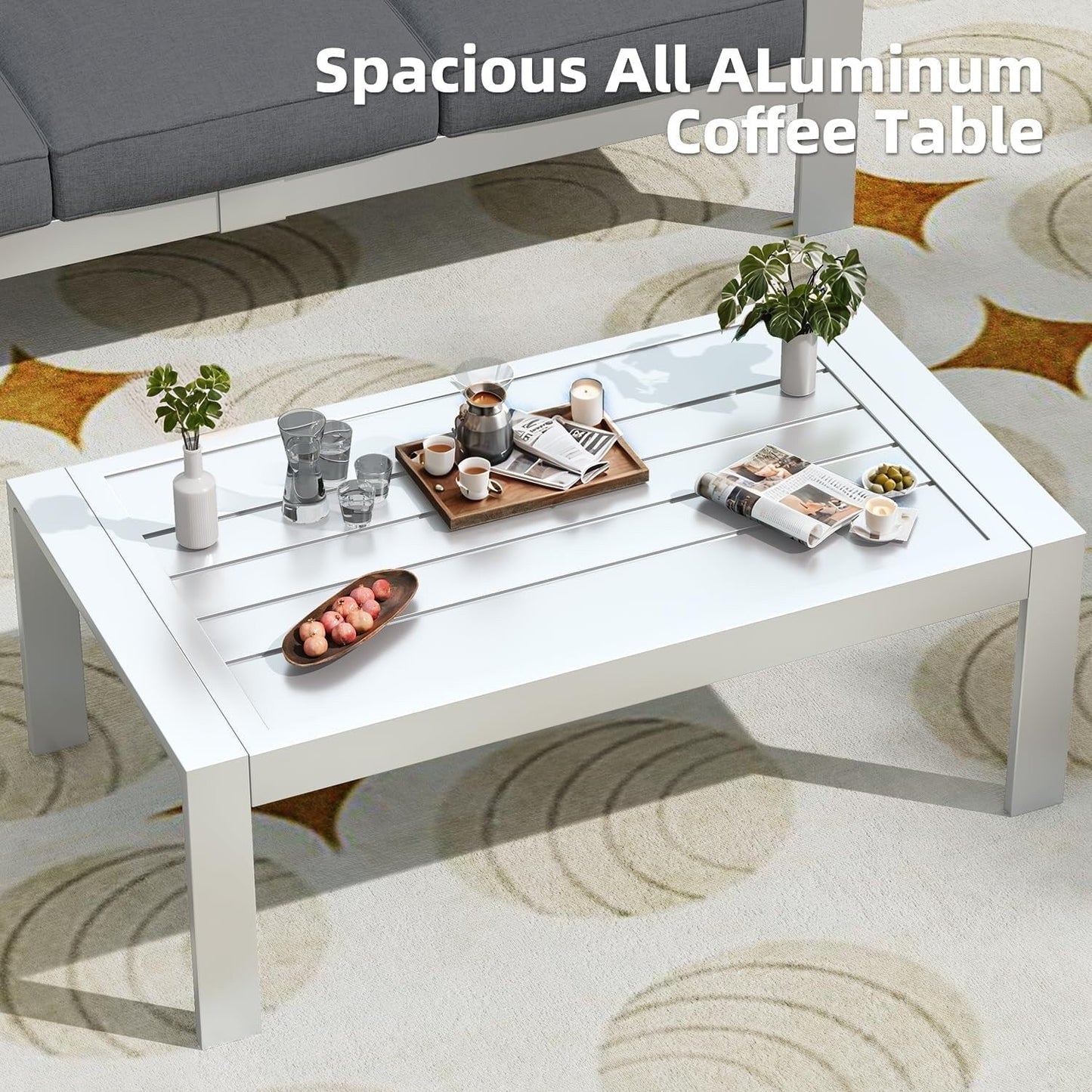 AECOJOY 7 Pieces Aluminum Patio Furniture Set Outdoor Conversation Set