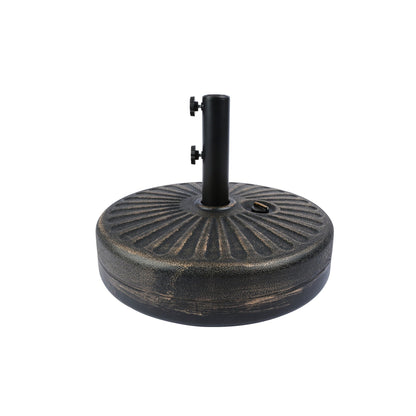 Parasol de terrasse Lopes de 2,7 m avec pied à poids à finition bronze inclus.