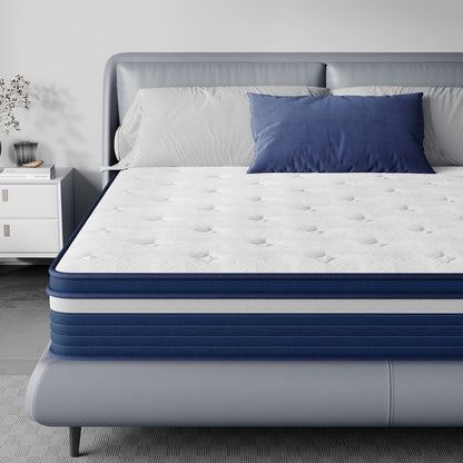 Matelas SweDrea 10 pouces hybride à ressorts, à soulagement de la pression et rafraîchissant, moelleux, certifié CertiPUR-US, SGS et OEKO-TEX.