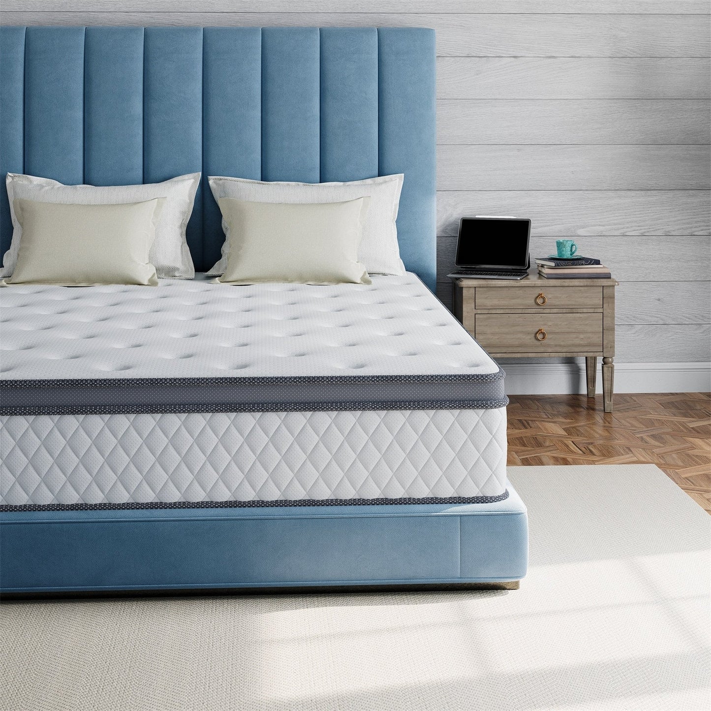 Matelas hybride en mousse à mémoire de forme ferme de 30 cm (12 po) SweDrea, certifié CertiPUR-US et Oeko-TEX, avec ressorts renforcés.
