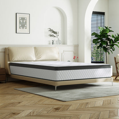 Matelas hybride en mousse à mémoire de forme ferme de 30 cm (12 po) SweDrea, certifié CertiPUR-US et Oeko-TEX, avec ressorts renforcés.