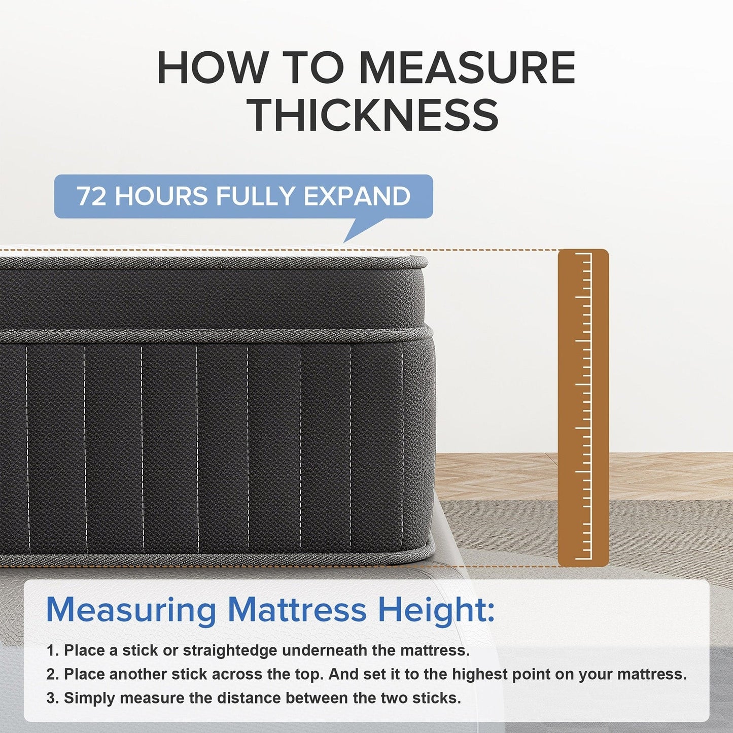 Matelas à ressorts SweDrea de 30 cm (12 po) à fermeté moyenne pour soulager le mal de dos et assurer un refroidissement optimal, certifié CertiPUR-US, SGS et OEKO-TEX.