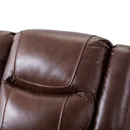 Ensemble de canapés et fauteuils inclinables manuels en cuir véritable, style moderne du milieu du siècle.