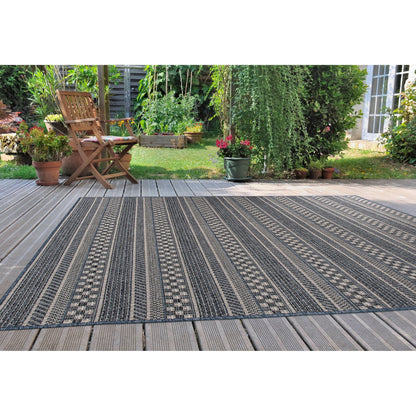 World Rug Gallery Bohemian Geometric Stripe Indoor/Outdoor Area Rug