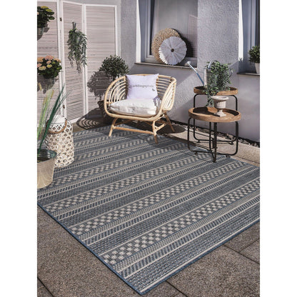 World Rug Gallery Bohemian Geometric Stripe Indoor/Outdoor Area Rug