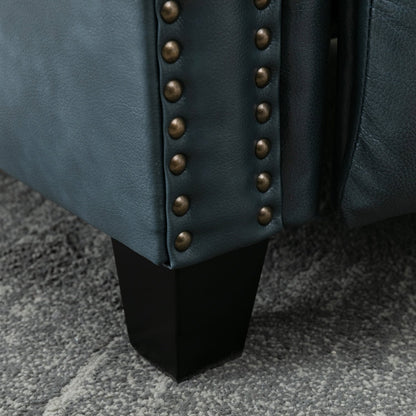 Fauteuil inclinable en cuir véritable avec accoudoirs et dossier confortables.