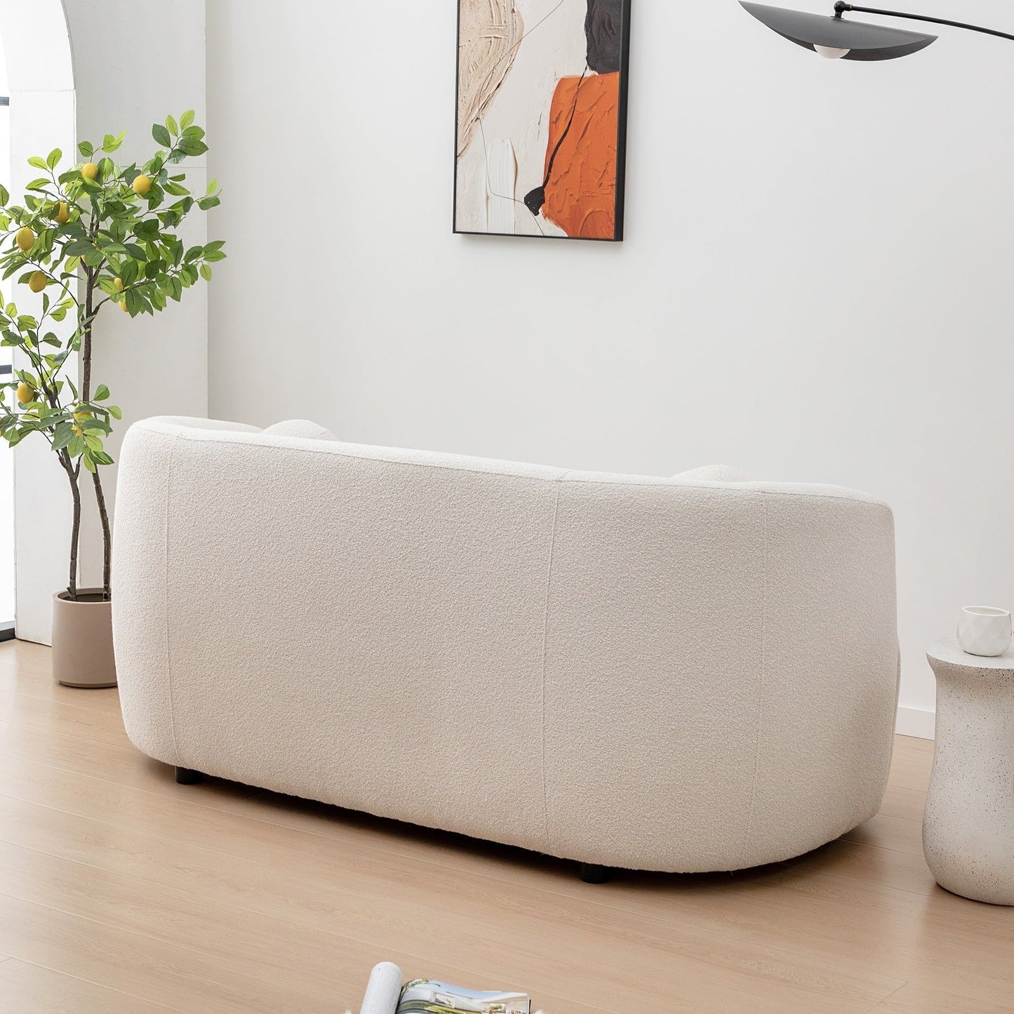 KINWELL Canapé 2 places en boucle avec coussins