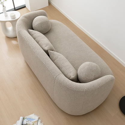 KINWELL Canapé 2 places en boucle avec coussins