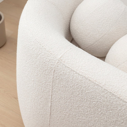 KINWELL Canapé 2 places en boucle avec coussins