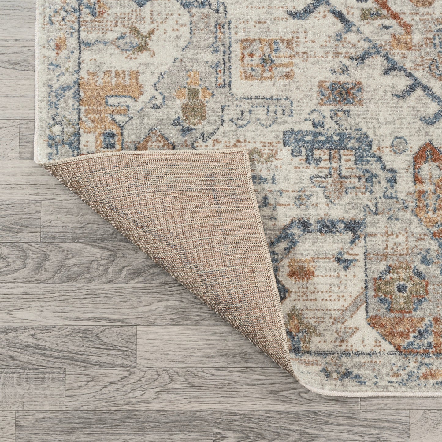 JONATHAN Y Brandy Bohemian Medallion Low-Pile Machine-Washable Cream/Terra Area Rug