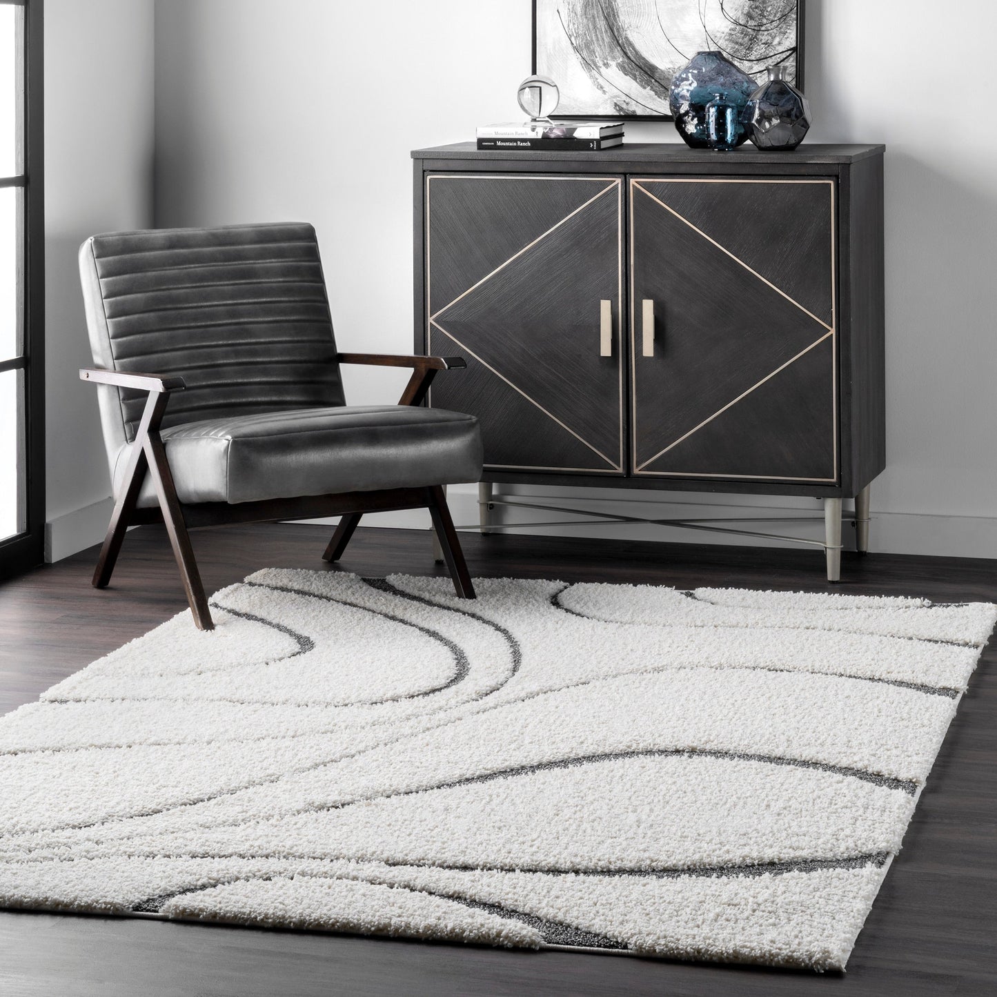 Nuloom Krista Contemporary Swirls Shag Area Rug