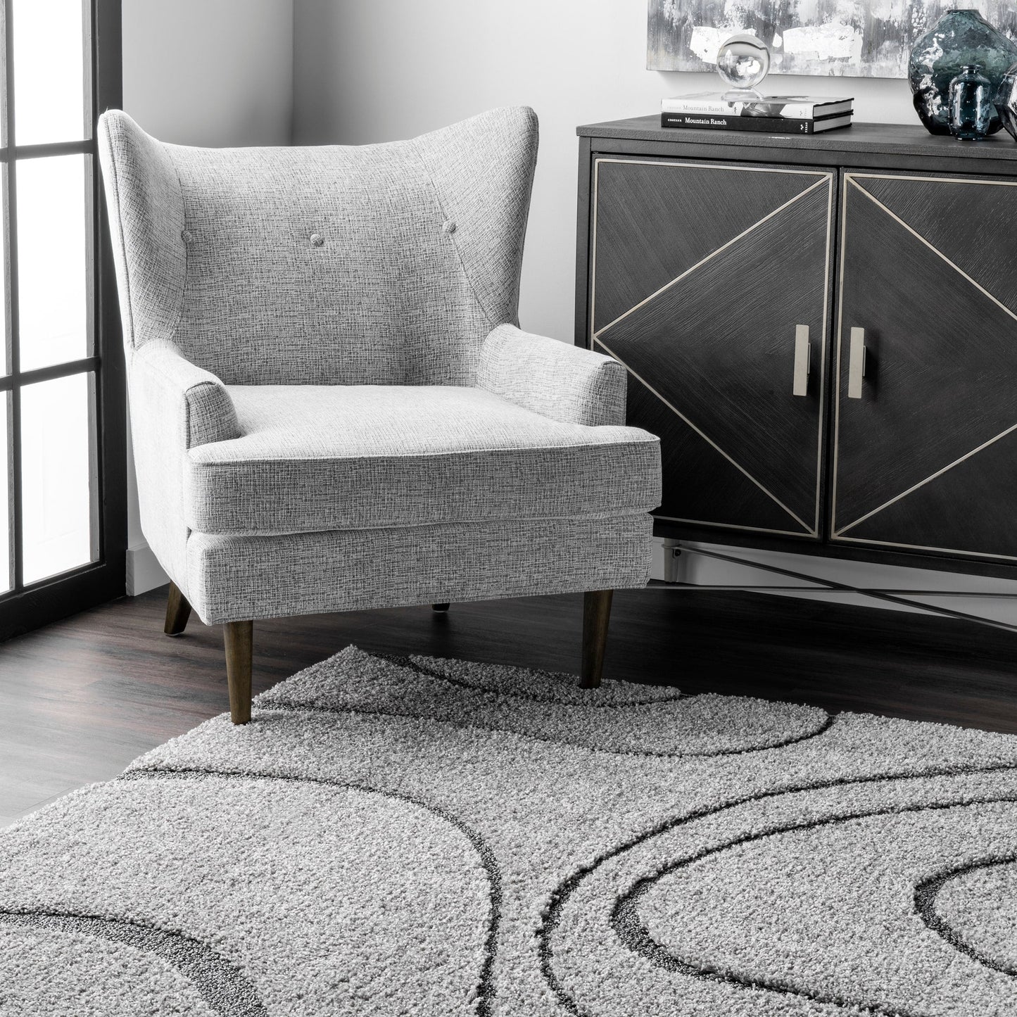 Nuloom Krista Contemporary Swirls Shag Area Rug