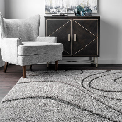 Nuloom Krista Contemporary Swirls Shag Area Rug