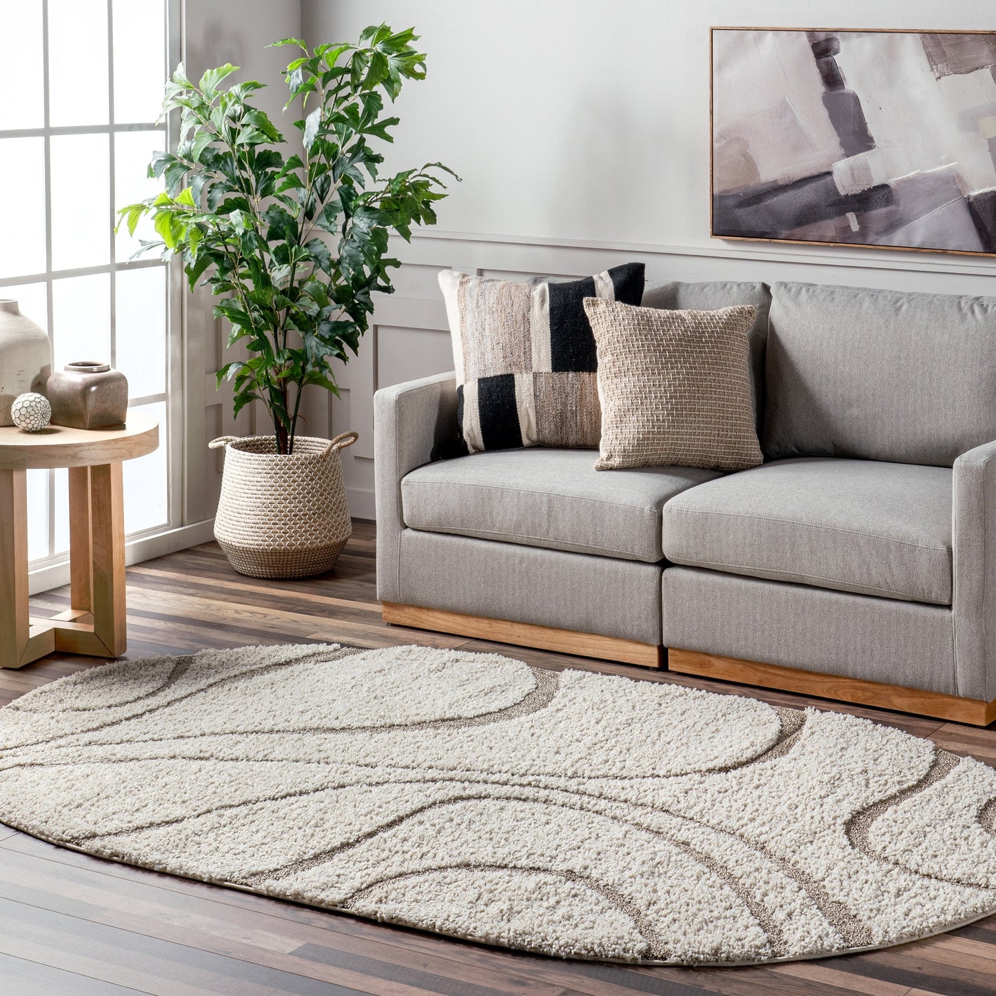 Nuloom Krista Contemporary Swirls Shag Area Rug