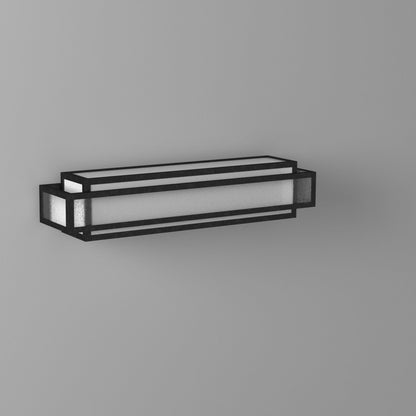 Lavery Camden Square, barre de bain à 3 lumières, couleur charbon vieilli et verre dépoli