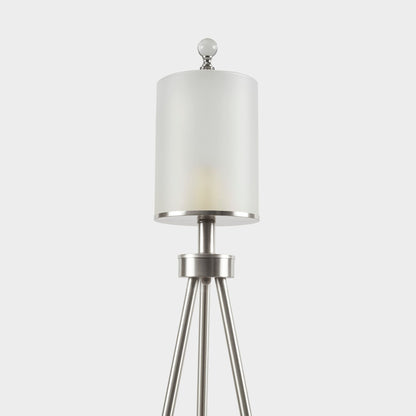 Lampe de sol sur pied en métal Pacific avec abat-jour en verre de INK+IVY