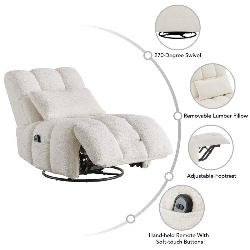 Cole Power Recliner Chair Swivel Glider with Lumbar Support