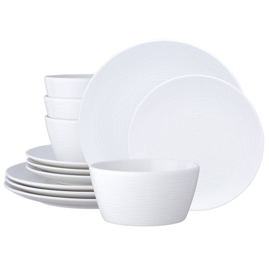 Service de vaisselle Noritake Colorscapes Swirl, 12 pièces, coupe, pour 4 personnes