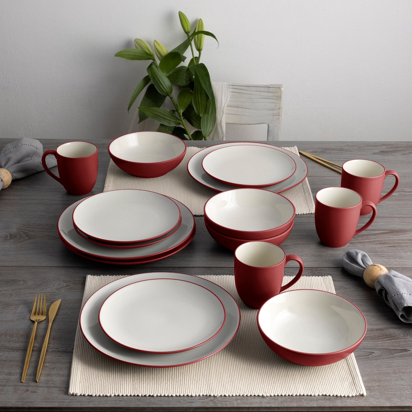 Service de table Noritake Colorwave, 16 pièces, style Coupe, pour 4 personnes
