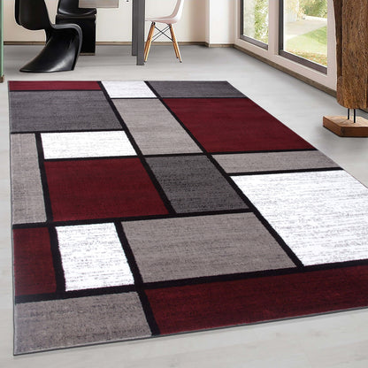 World Rug Gallery Contemporary Modern Boxed Color Block Area Rug