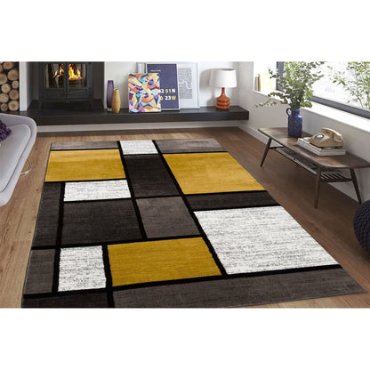 World Rug Gallery Contemporary Modern Boxed Color Block Area Rug