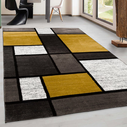 World Rug Gallery Contemporary Modern Boxed Color Block Area Rug