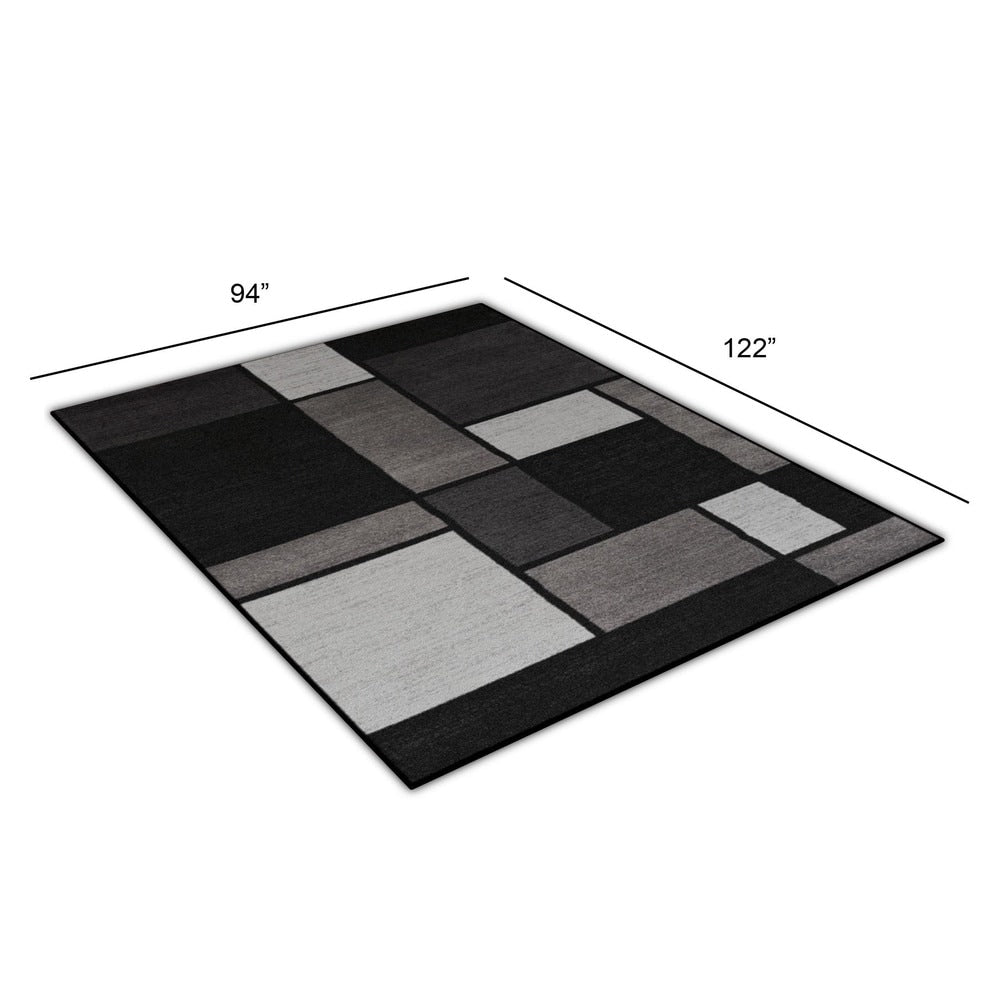 World Rug Gallery Contemporary Modern Boxed Color Block Area Rug