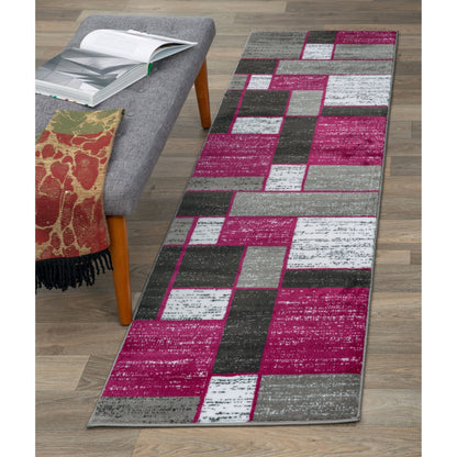 World Rug Gallery Contemporary Modern Boxed Color Block Area Rug