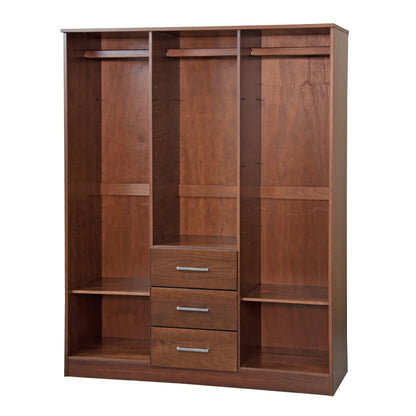 Palace Imports Armoire Cosmo 3 portes en bois massif avec portes en bois massif ou en miroir
