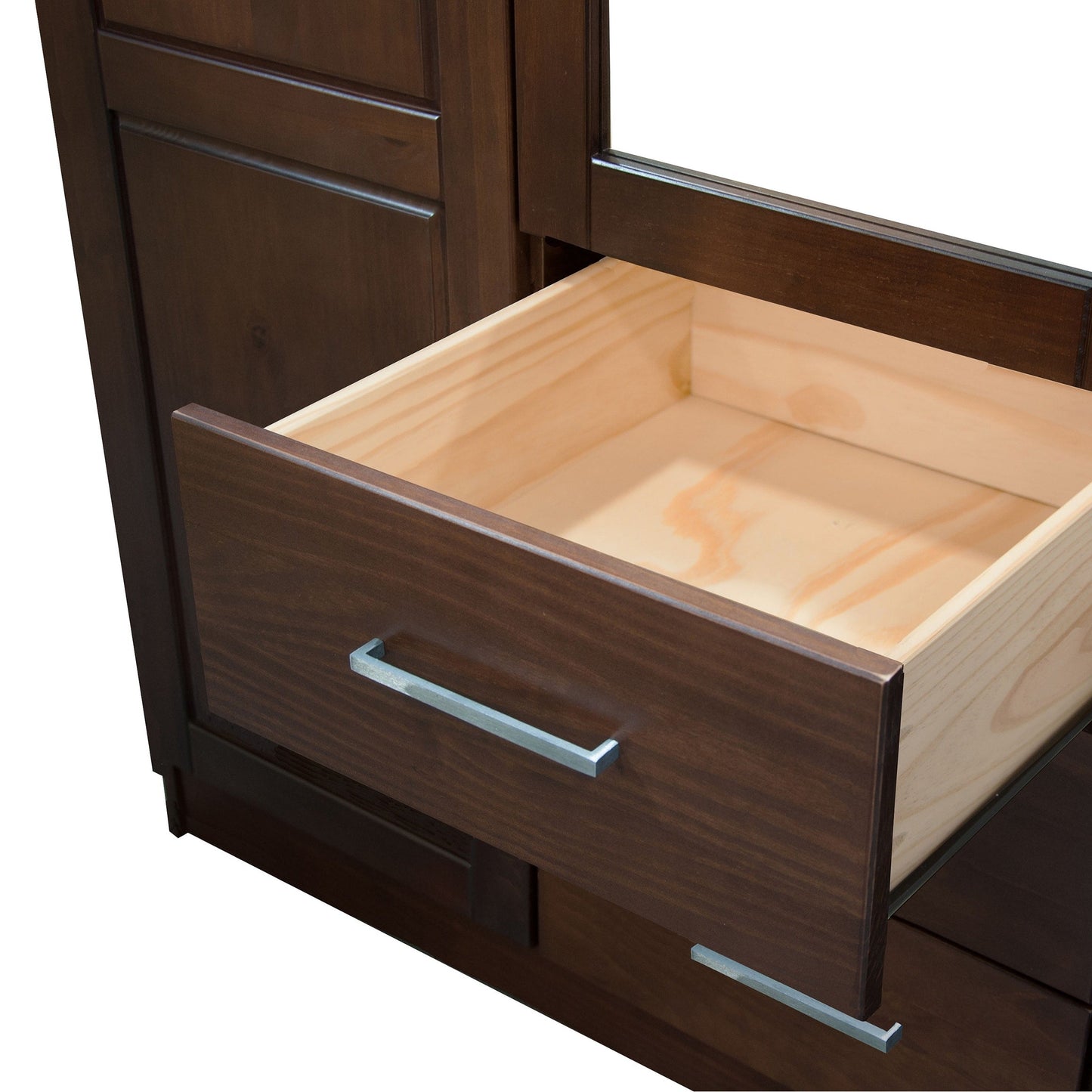 Palace Imports Armoire Cosmo 3 portes en bois massif avec portes en bois massif ou en miroir