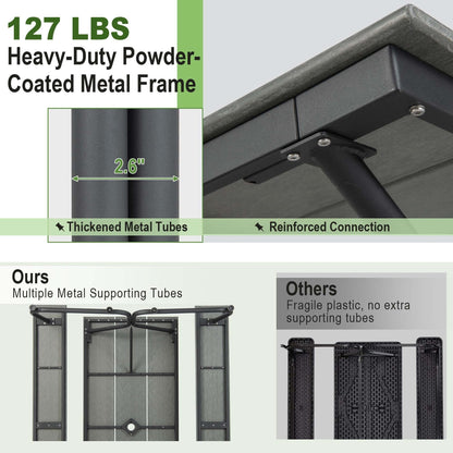 Ensemble table et banc de pique-nique Costway 6 pieds, pour extérieur, en HDPE, très résistant - Voir les détails
