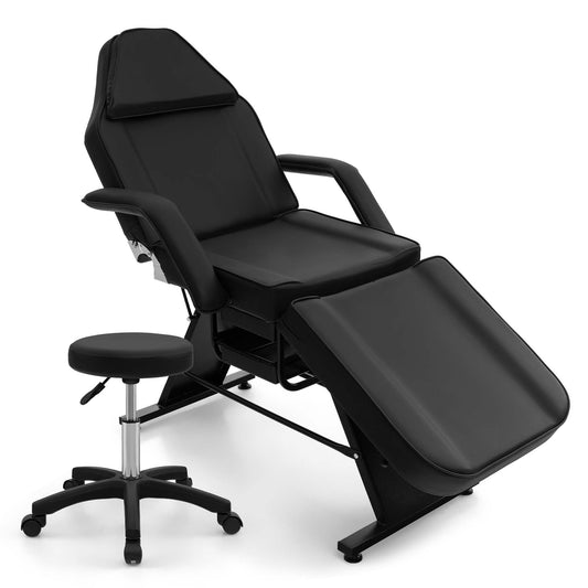 Table de massage Costway 72 avec tabouret hydraulique, dossier réglable et