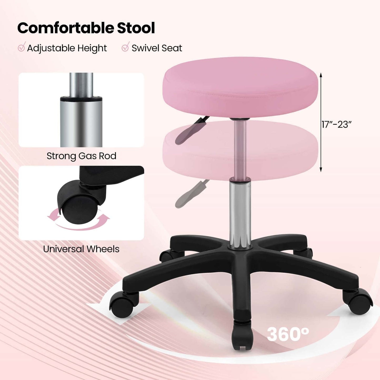 Table de massage Costway 72 avec tabouret hydraulique, dossier réglable et