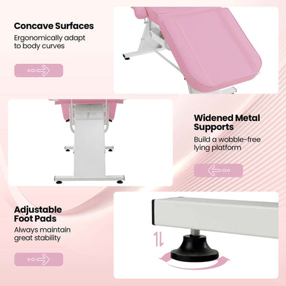Table de massage Costway 72 avec tabouret hydraulique, dossier réglable et