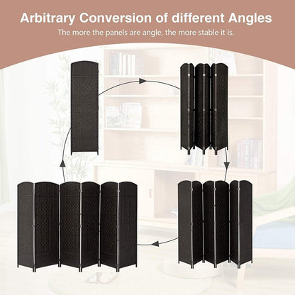 Paravent pliable, séparateur de pièce, hauteur 1,8 m, en fibre tressée, à poser au sol, pour plus d'intimité