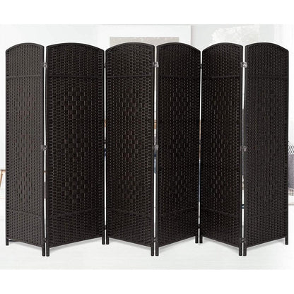 Paravent pliable, séparateur de pièce, hauteur 1,8 m, en fibre tressée, à poser au sol, pour plus d'intimité