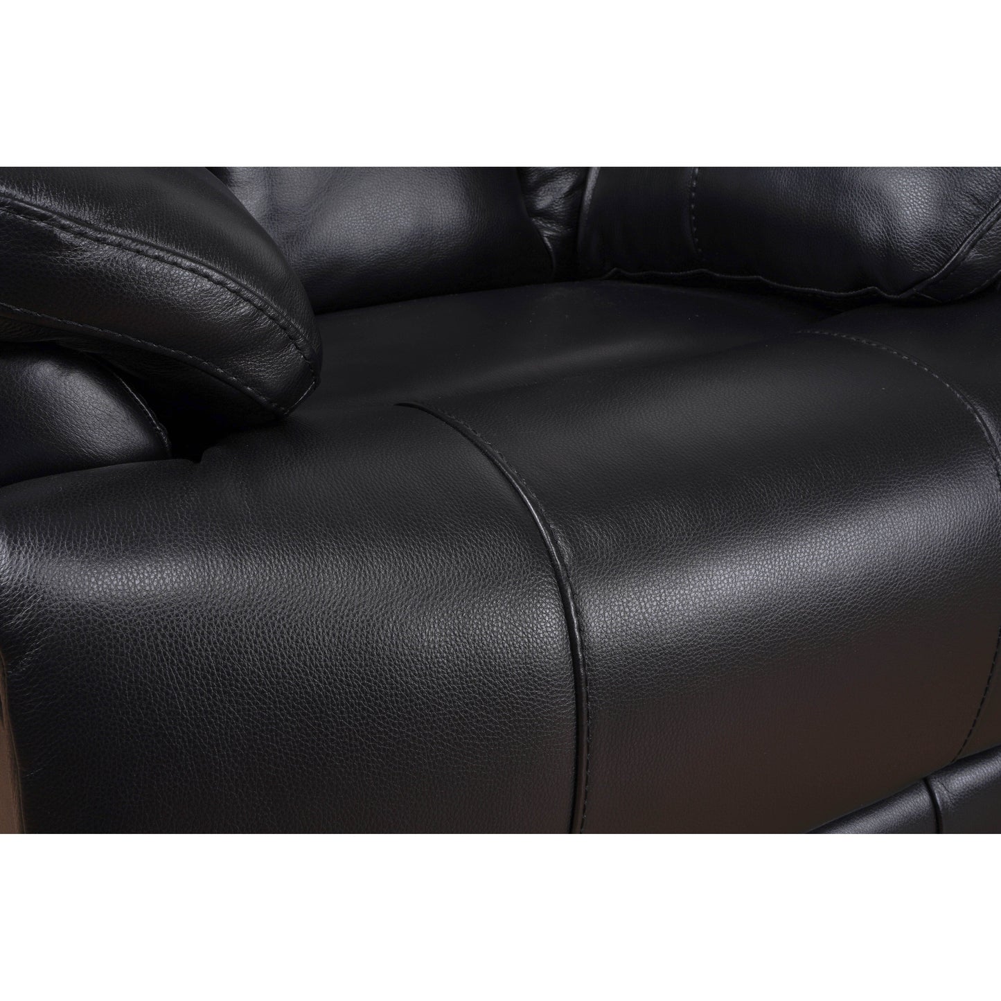 Davin Fauteuil inclinable manuel en cuir véritable, dossier haut, pieds repose-pieds extensibles, marron.